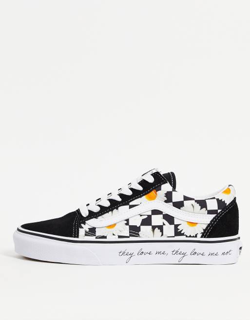 Vans Old Skool Sneaker in WeiB mit Love Me and Love Me Not Schriftzug ASOS