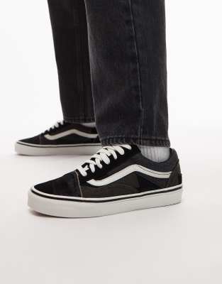 Vans - Old Skool - Sneaker mit Patchwork-Design in Schwarz und Grau
