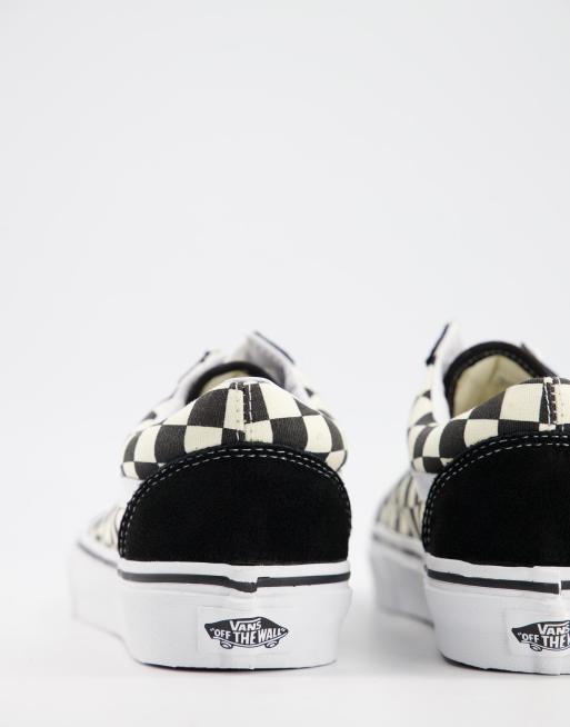 Vans Old Skool Sneaker mit Schachbrettmuster in Wei und Schwarz