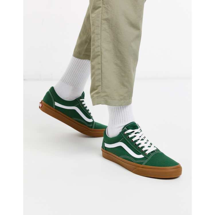 Green vans black on sale sole