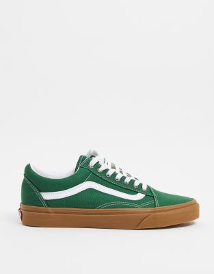 vans old skool green gum sole