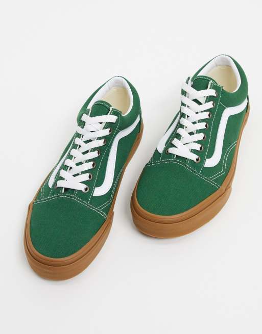 Vans Old Skool sneaker with gum sole in green