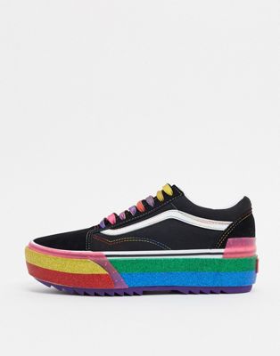 Vans Old Skool - Sneakers a effetto lamellato arcobaleno multi | ASOS