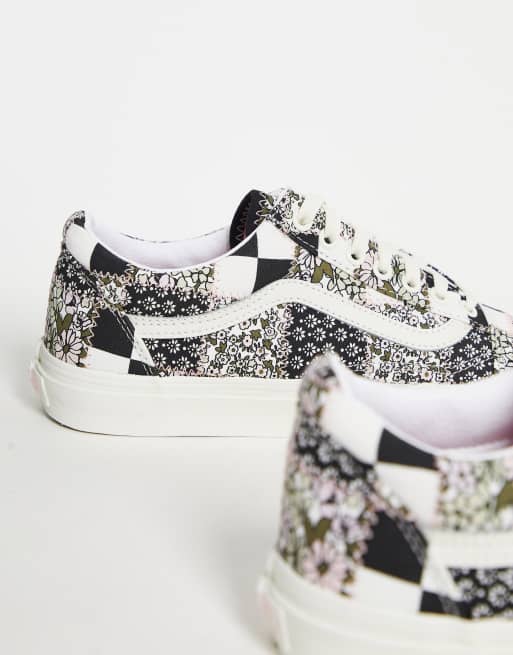 Vans nere cheap con i fiori