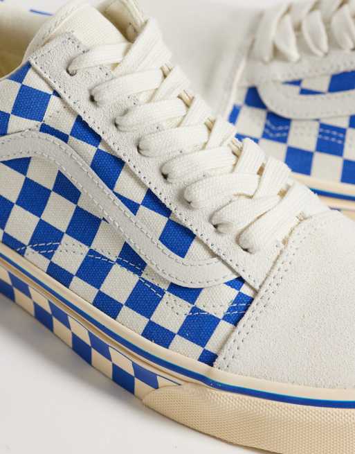 Vans Old Skool sneakers a scacchi blu e bianche, 3 di 5