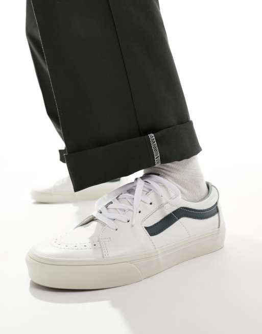 Vans Old Skool Sneakers bianche e verdi in pelle premium