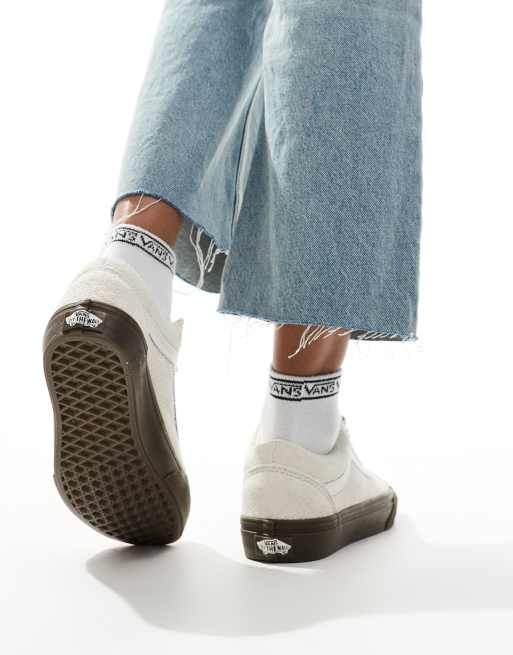 Vans Old Skool Sneakers bianco sporco in camoscio con suola in gomma