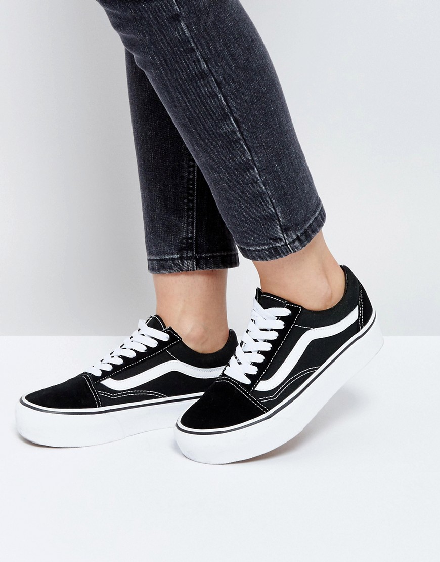 Vans - old skool - sneakers con plateau nere e bianche-nero