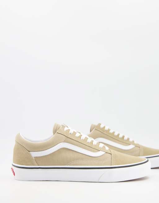 vans old skool leder beige