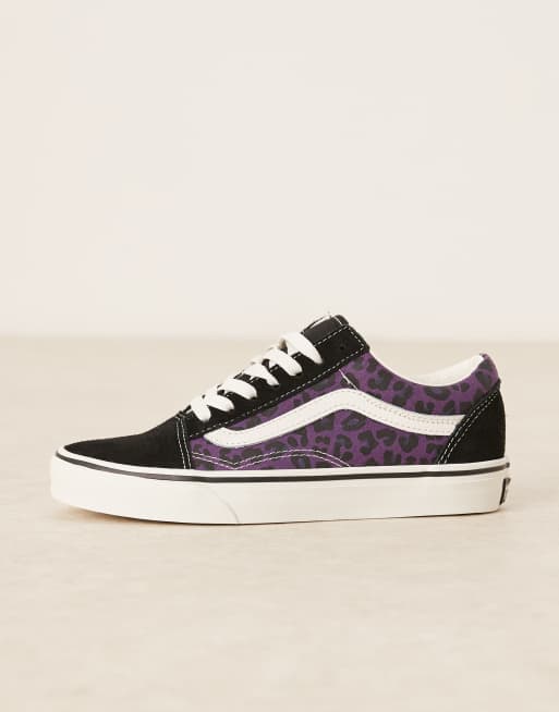 Vans Old Skool sneakers in black and purple leopard print, 2 of 5