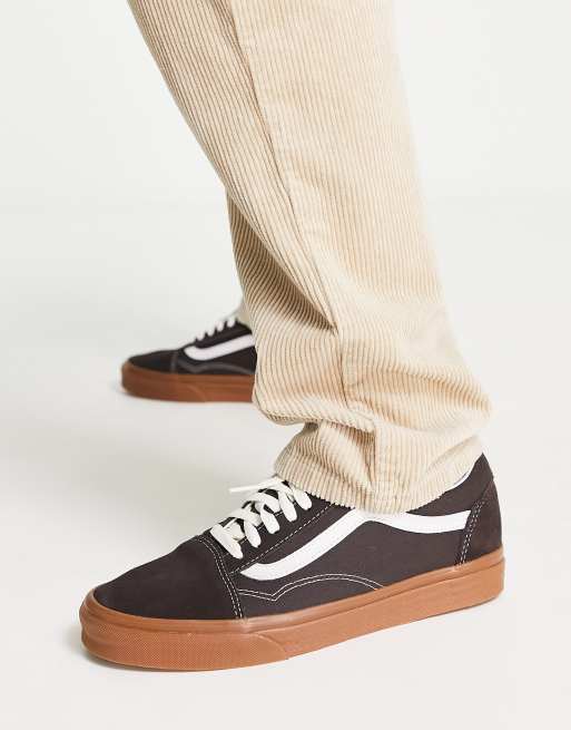 vans old skool suede and gum khaki sneakers