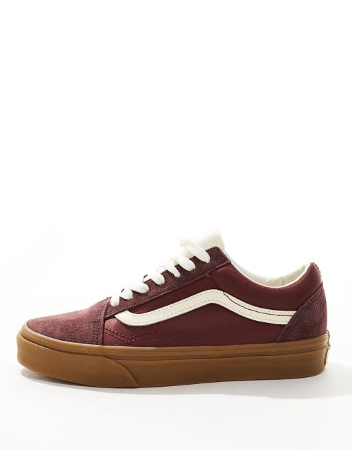 Vans Old Skool sneakers in burgundy with gum sole ASOS