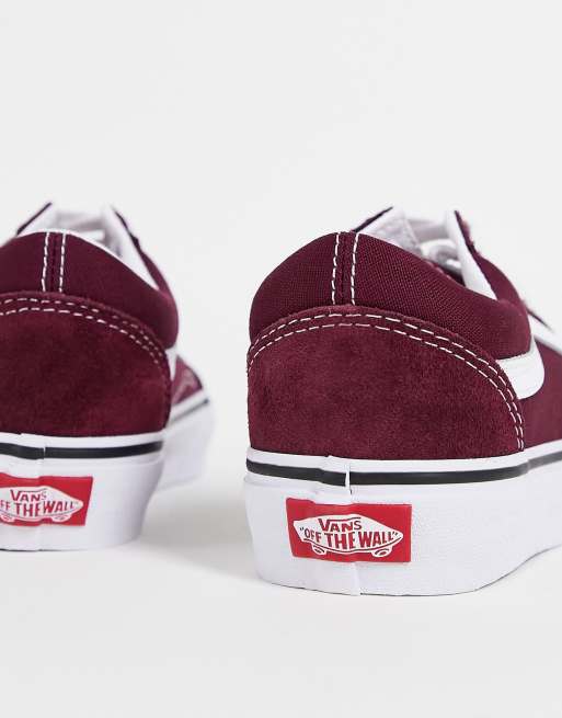 shoes, vans, vans old skool, old skool sneakers, burgundy, maroon