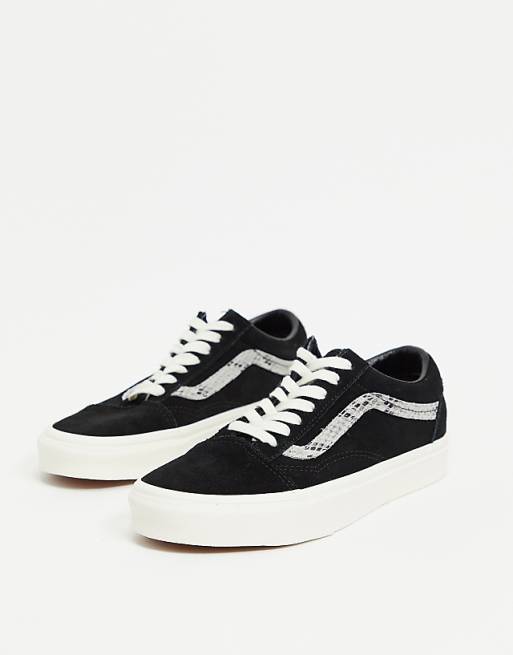 Vans - Old Skool - Sneakers in camoscio nere con stampa pitonata Vans - Old Skool - Sneakers in camoscio nere con stampa pitonata