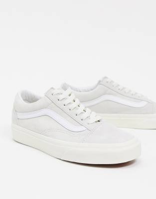 cream colored old skool vans