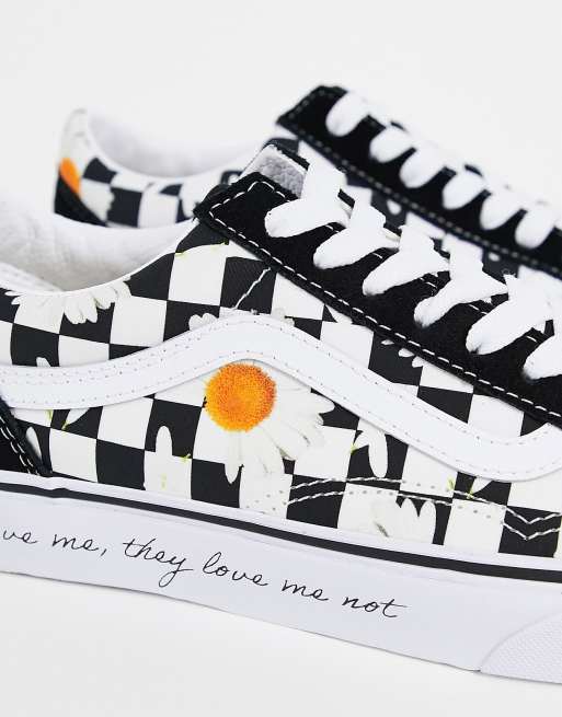 Vans Customs Sunflower Checkerboard Canvas Slip on Sneakers Men