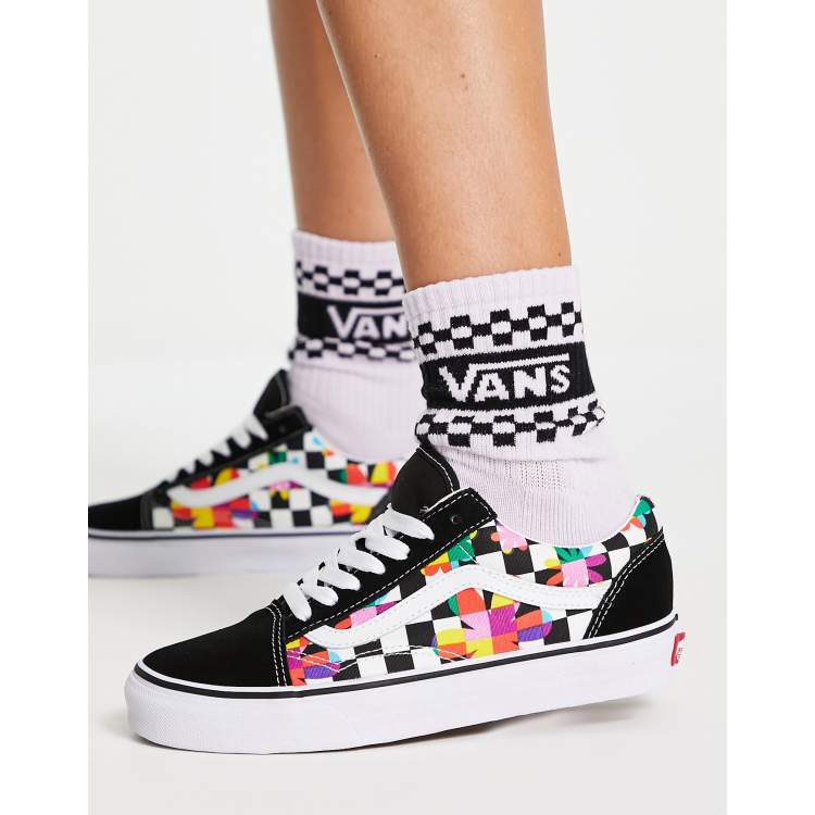 Vans Old Skool sneakers in floral checkerboard