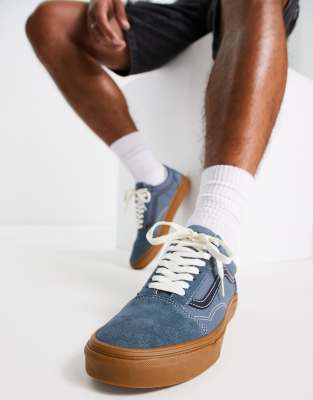 Vans old skool gum hotsell sole blue