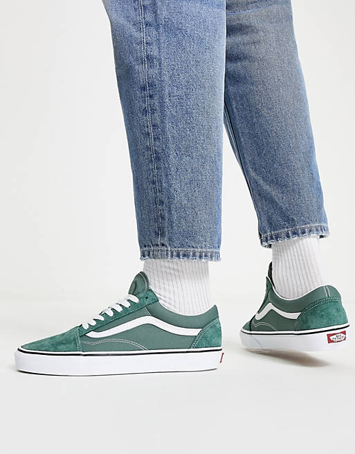 Envision Criticism Demon Vans Old Skool sneakers in green and white | ASOS