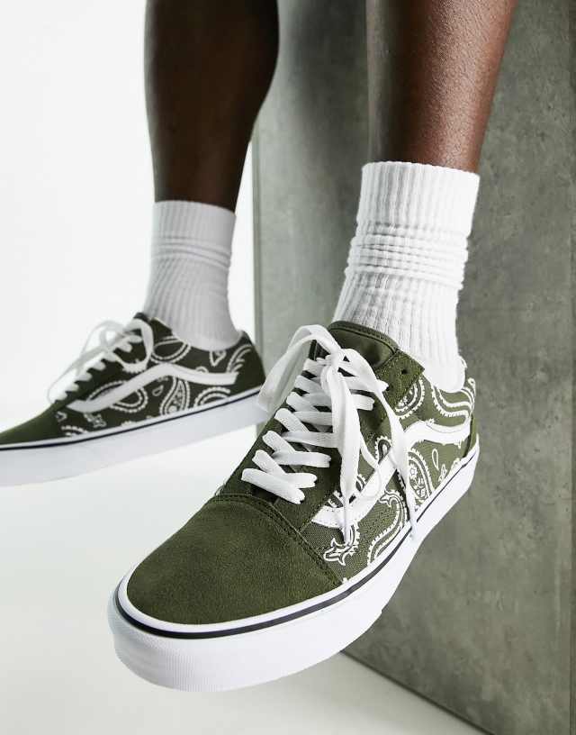 Vans Old Skool sneakers in green bandana print