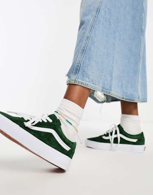 Green suede vans high on sale tops