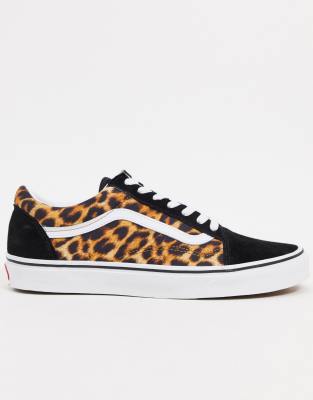 old skool vans with leopard stripe