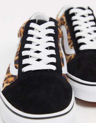 vans black and leopard print