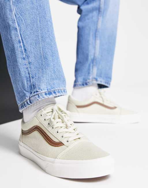 Vans Old Skool sneakers in off white and brown ASOS