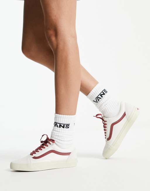 Rundt om udlejeren Indrømme Vans Old Skool sneakers in off white and red | ASOS