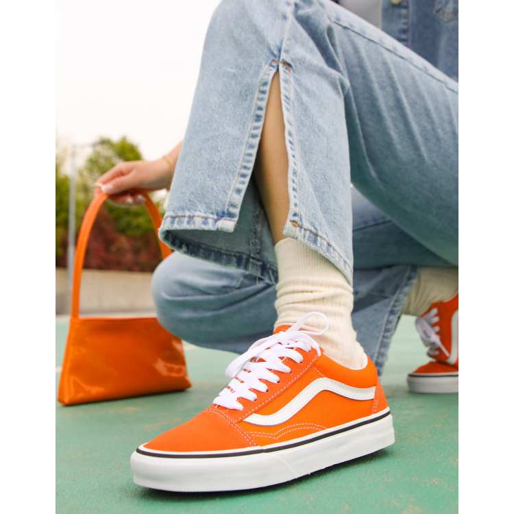 Vans hotsell white orange