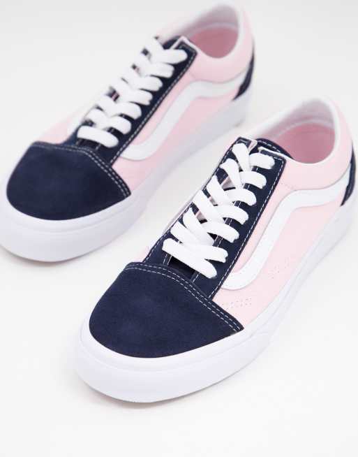 Vans old skool blue and sales pink