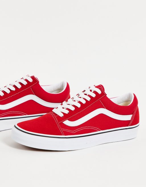 vans old skool black with red stripe