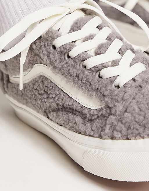 Vans Old Skool sneakers in sherpa lined grey ASOS