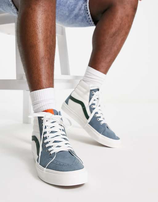 Vans - Old Skool - Sneakers in varsity canvas met groen suède 