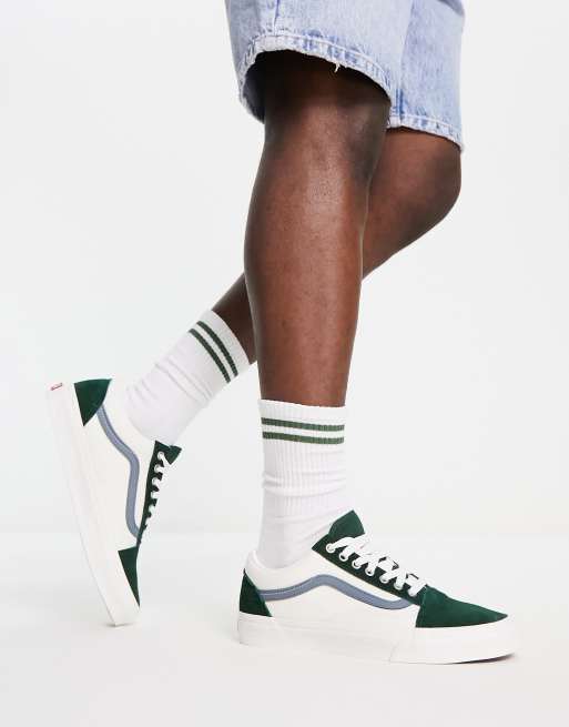 Vans Old Skool sneakers in varsity canvas with green suede