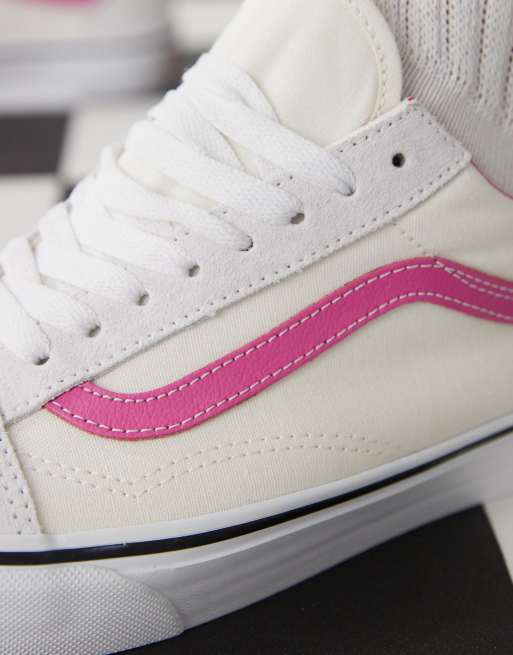 Vans Old Skool sneakers in white with pink detail | ASOS