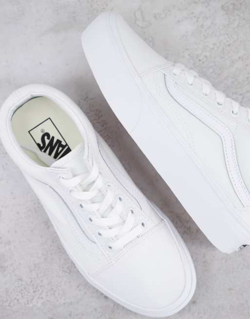 Vans tumble outlet old skool white