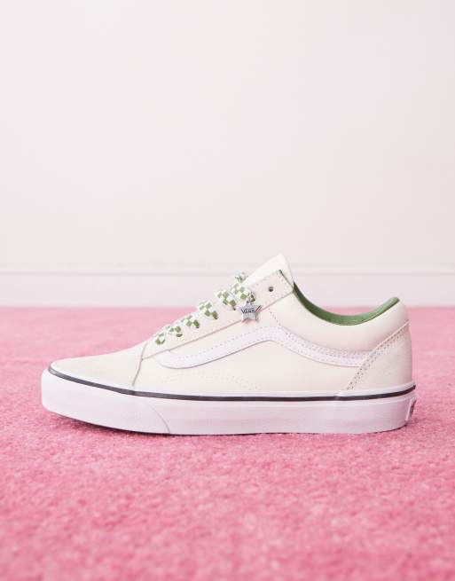Vans Old Skool - Sneakers in wit en groen, 2 van 5