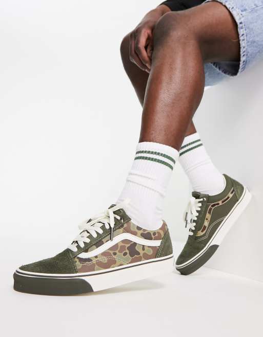 Vans Old Skool - Sneakers med camouflage-print i kakigrøn 