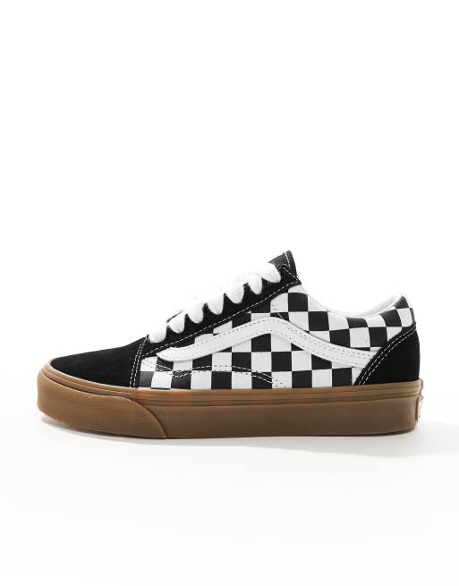 Vans Old Skool - Sneakers med store snørebånd, gummisål i sort og hvidt skakternet mønster, 2 af 5