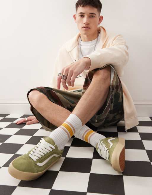 Vans Old Skool Sneakers met crêpezool in groen ASOS