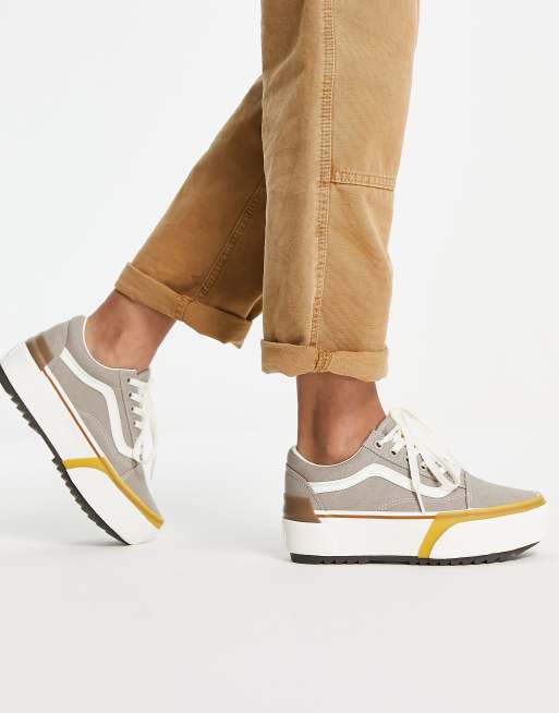 Vans Old Skool - Sneakers met gelaagd canvas in beige  