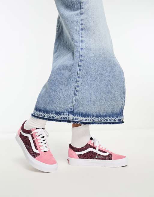 Vans Old Skool Sneakers met kleurvlakken in roze en paisley motief