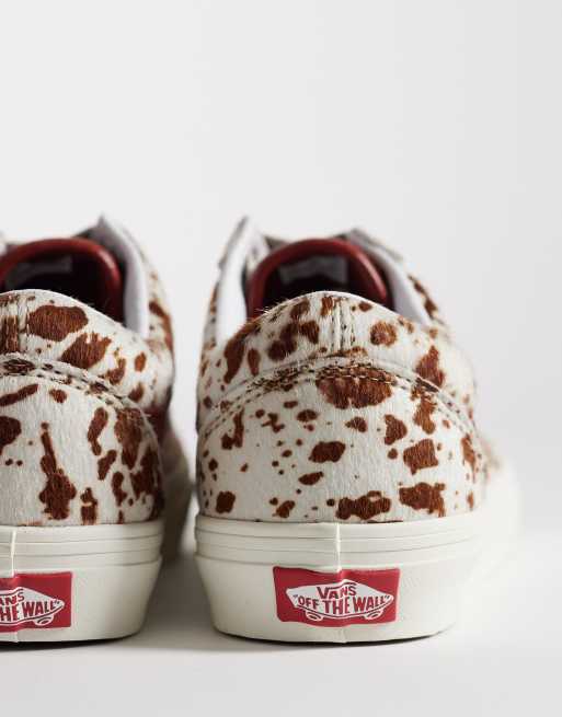 Vans Old Skool - Sneakers met ponyhaar in bruin, 4 van 5