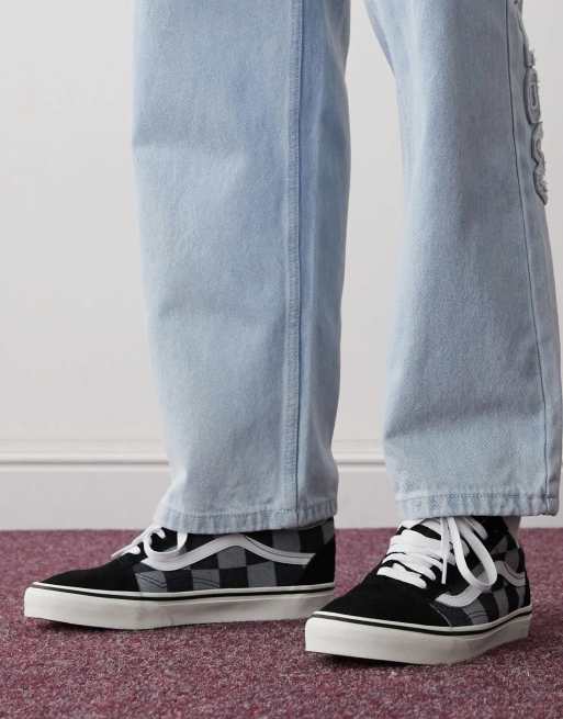 Vans Old Skool - Sneakers met zwart-wit dambordmotief in zwart, 2 van 5