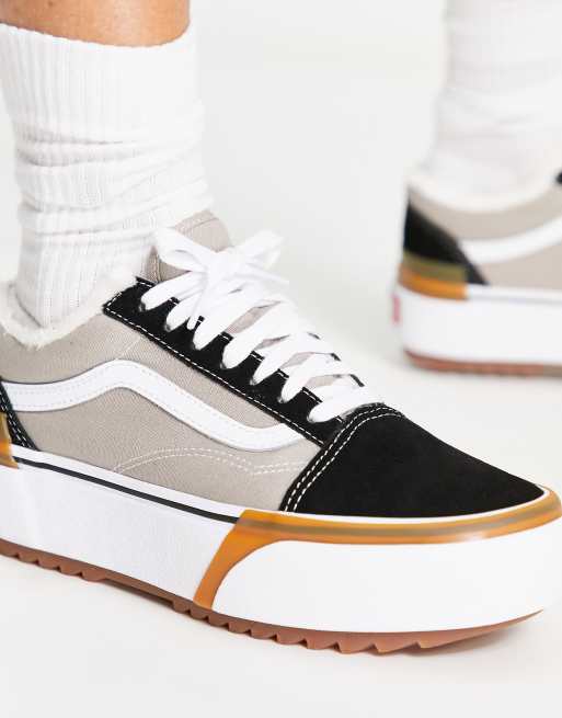 Vans Old Skool Sneakers nere e grigie con suola rialzata