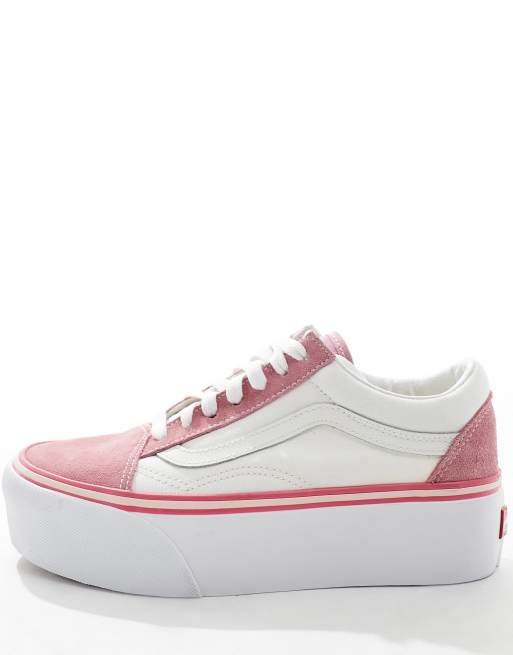 Vans bianche store e rosa