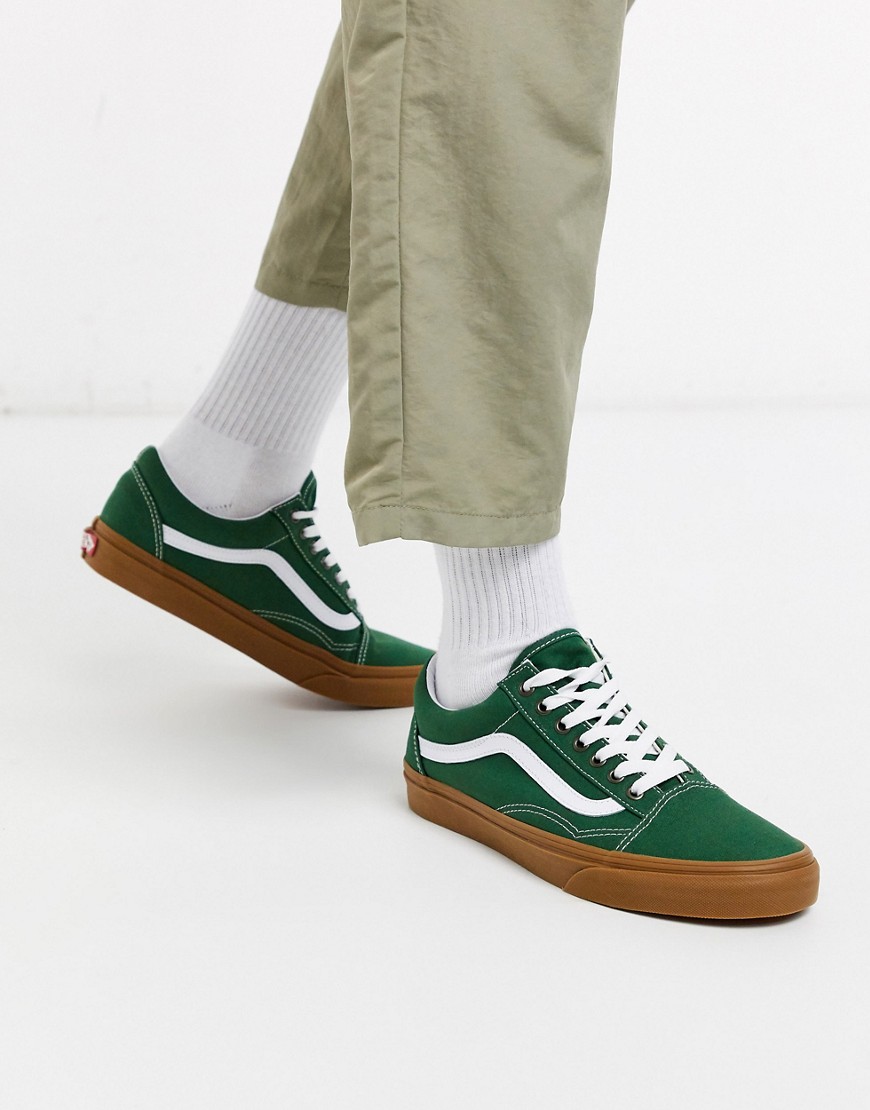 Vans - Old Skool - Sneakers verdi con suola in gomma-Verde