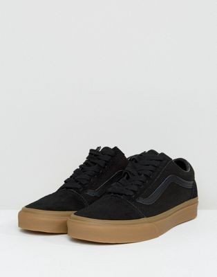 vans shoes black gum sole