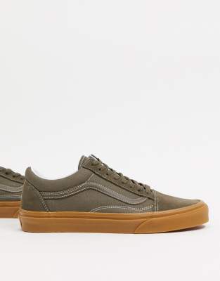 olive green old skool vans